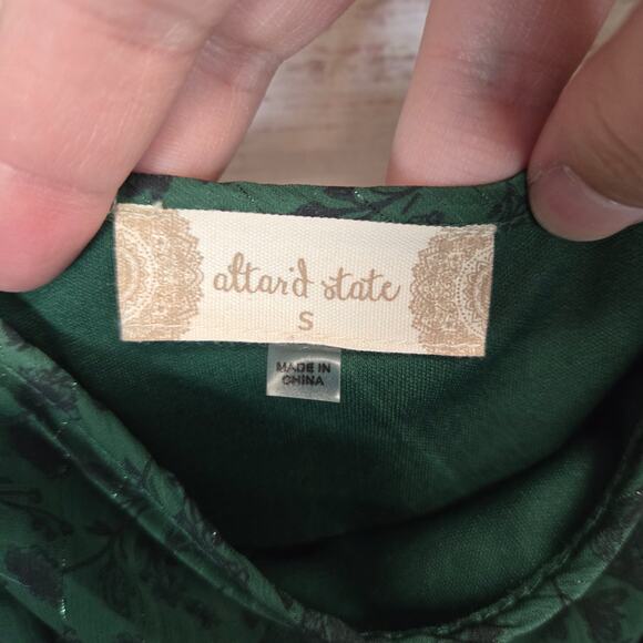 Altard State Green Fit & Flare Dress S Chiffon Ruffle Whimsy Forest Fairy NWT - Picture 4 of 16